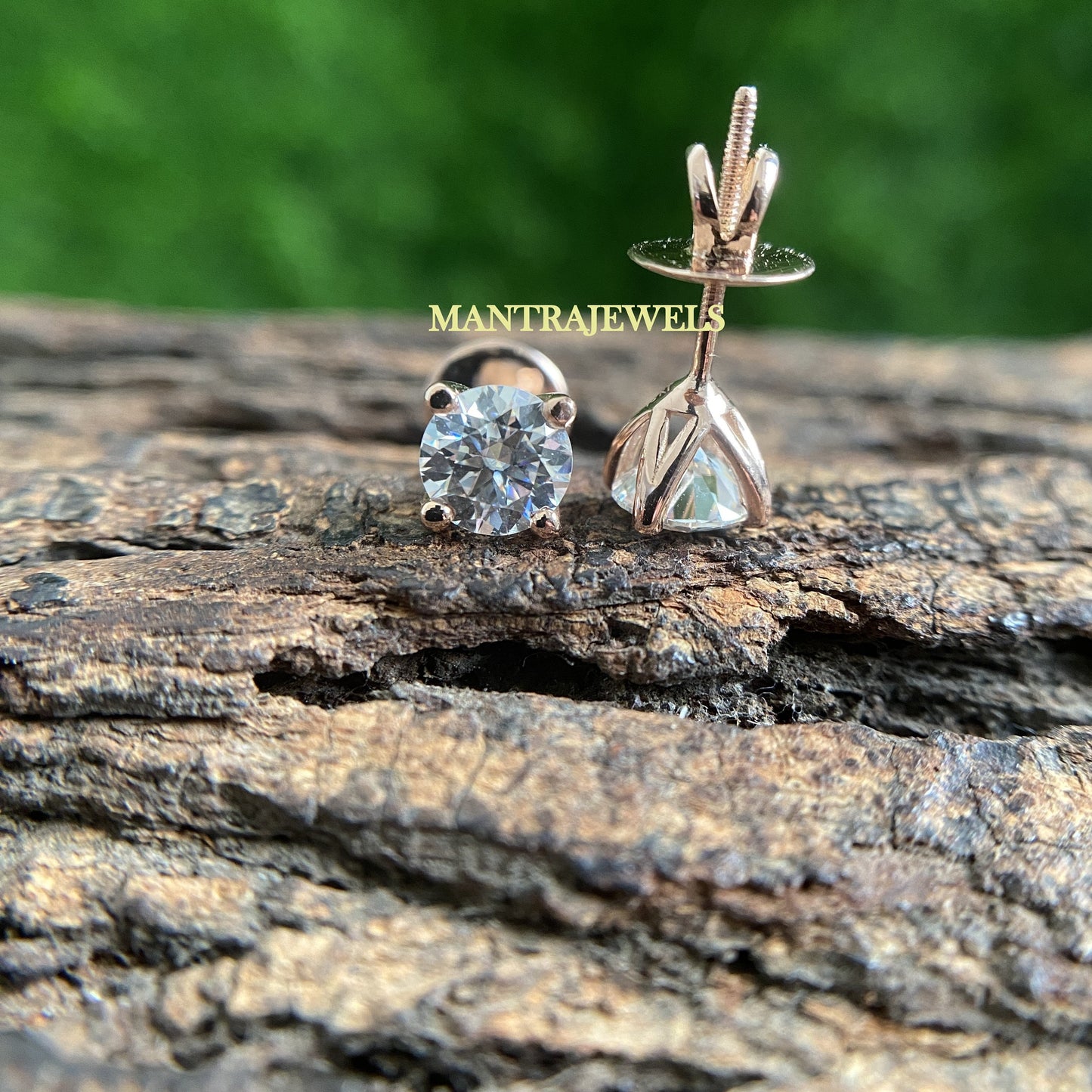 Moissanite Stud Earrings/ Round Cut Matching Earrings/ 4 Prongs Set Moissanite Solitaire Studs For Women/ Screw Back Wedding Earring.