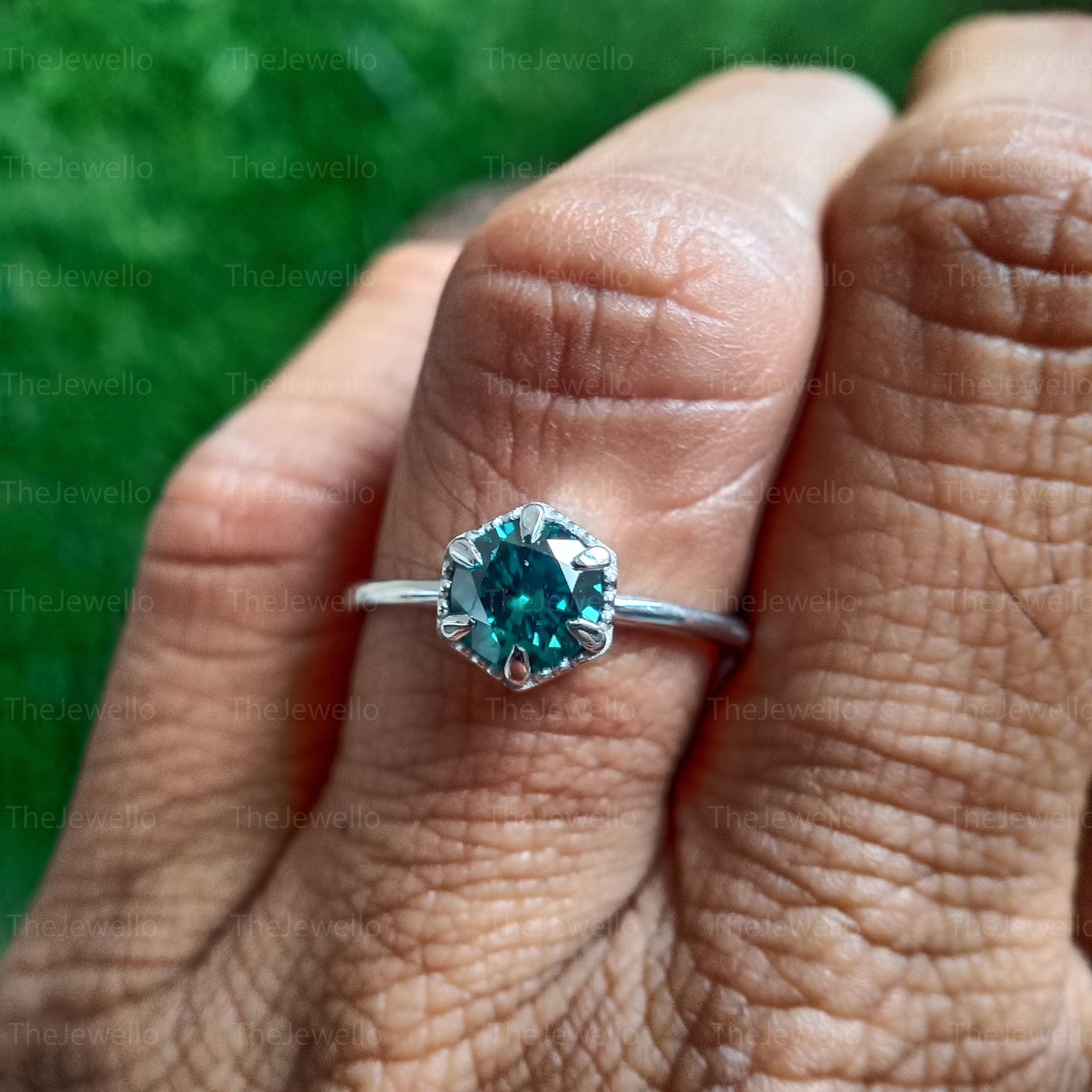 Round Cut Moissanite 1.00CT Engagement Ring- Bridal Wedding Ring- Elegant Bridal Ring- Handmade Engagement Ring- Modern Designer ring