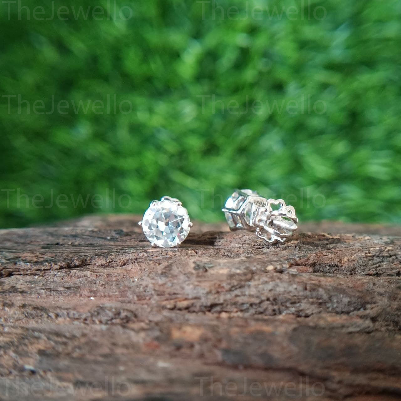 2.11Ct Round Old European Cut Moissanite Earring /OEC Stud 10kt Gold Earrings/ Moissanite Diamond Earrings Stud / Screw Back Wedding Earring