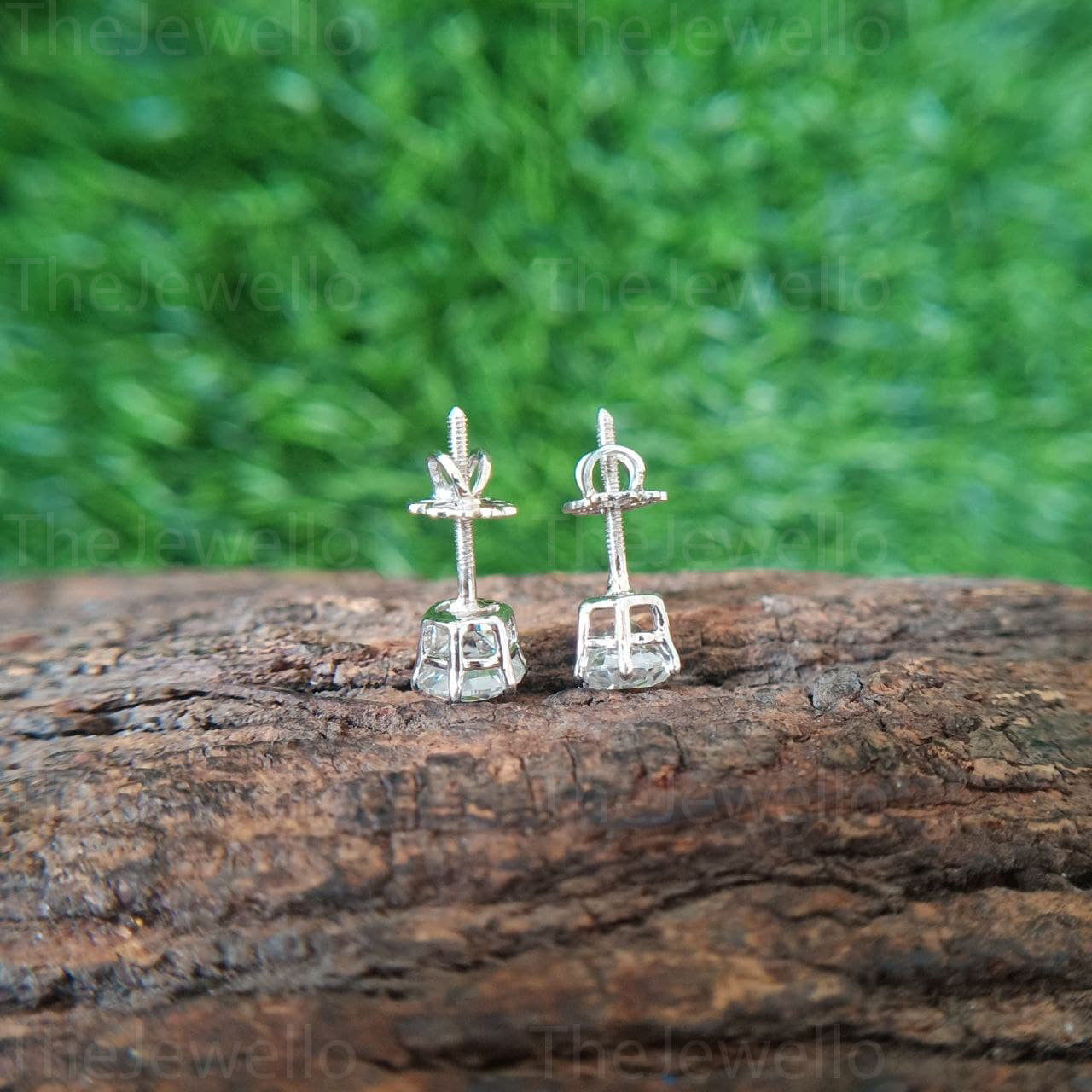 2.11Ct Round Old European Cut Moissanite Earring /OEC Stud 10kt Gold Earrings/ Moissanite Diamond Earrings Stud / Screw Back Wedding Earring