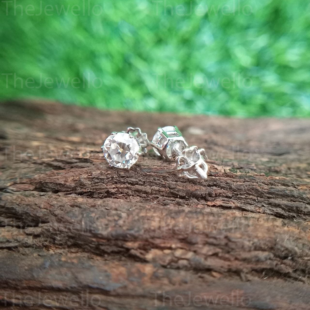 2.11Ct Round Old European Cut Moissanite Earring /OEC Stud 10kt Gold Earrings/ Moissanite Diamond Earrings Stud / Screw Back Wedding Earring