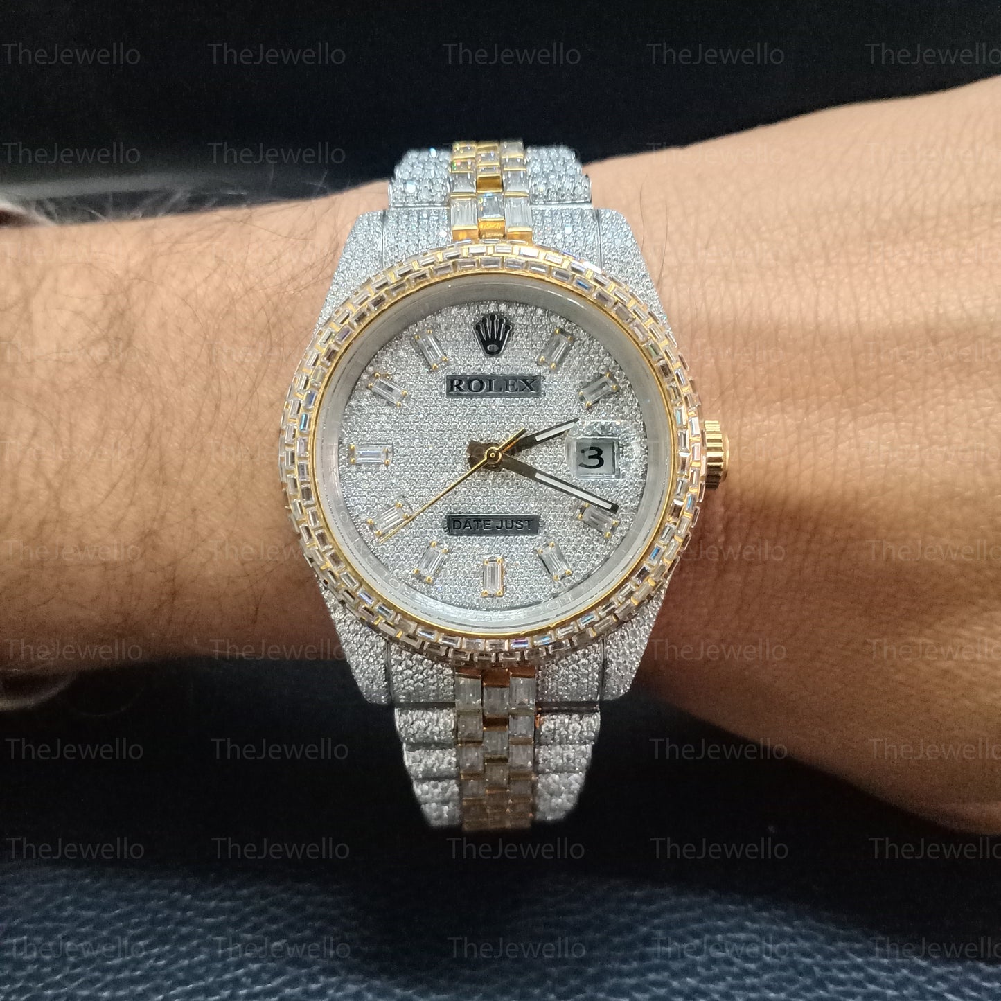 Rolex Iced Out Moissanite Watch