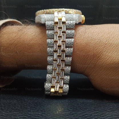 Rolex Iced Out Moissanite Watch