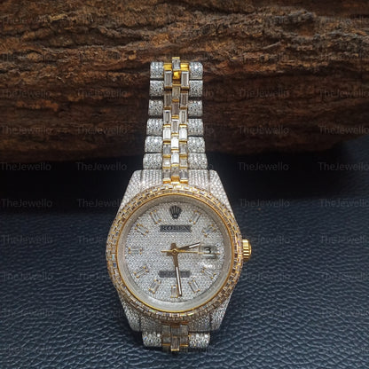 Rolex Iced Out Moissanite Watch