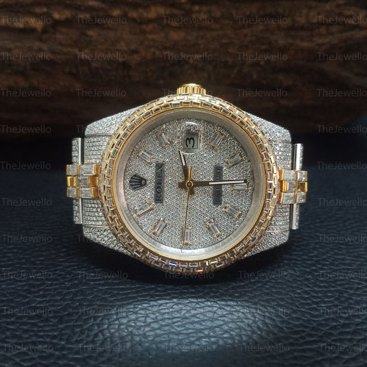 Rolex Iced Out Moissanite Watch