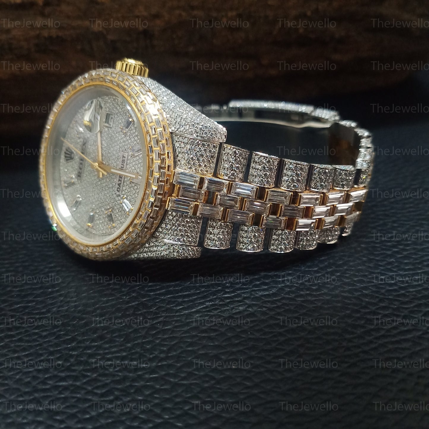 Rolex Iced Out Moissanite Watch