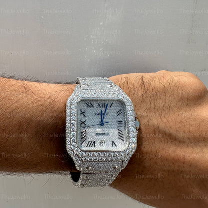 Cartier Iced Out Moissanite Watch