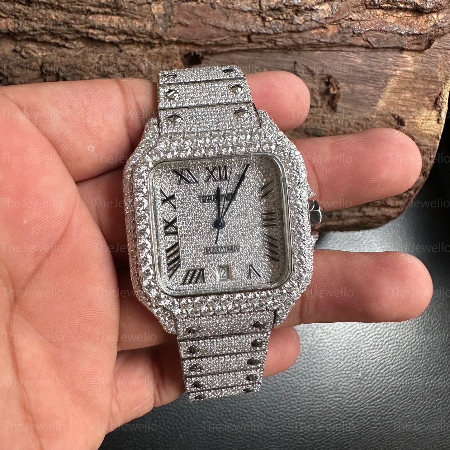 Cartier Iced Out Moissanite Watch