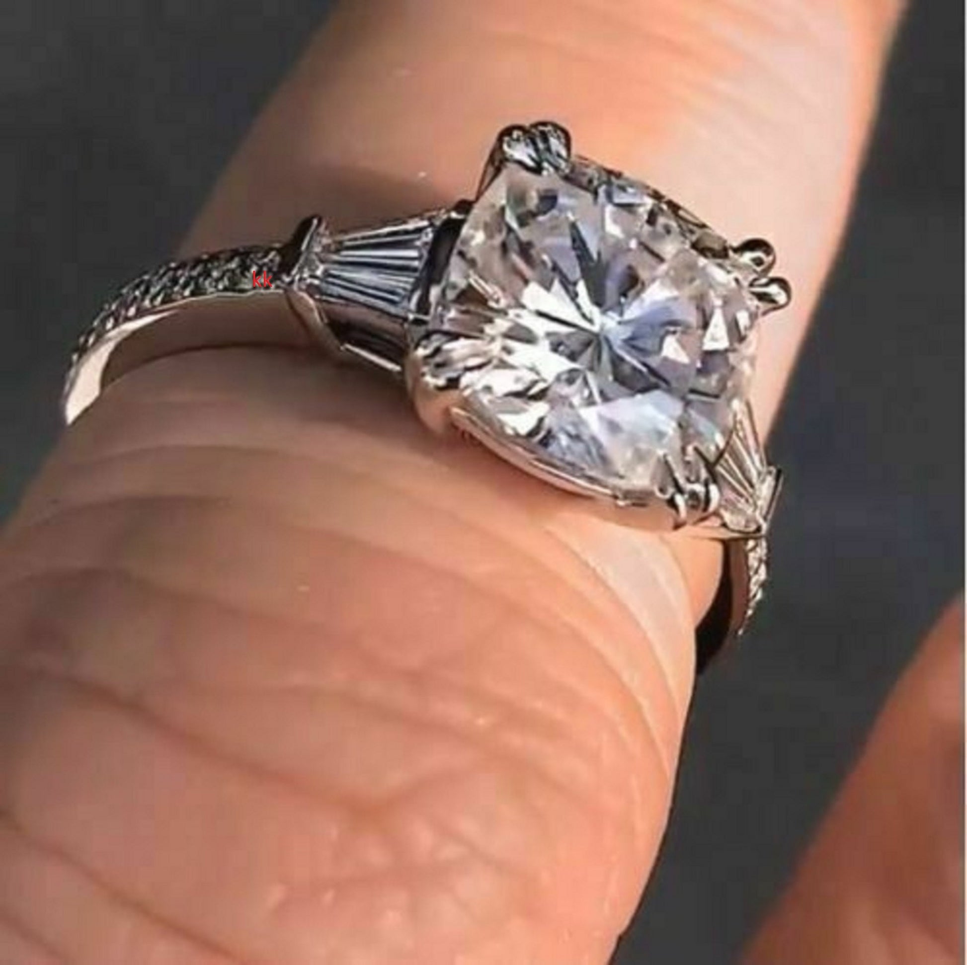 3.1 Ct Moissanite Ring for Women - Cushion Cut 14K Gold Wedding Ring for Her - Bridal Wedding Ring Gift - Engagement Ring for Bride