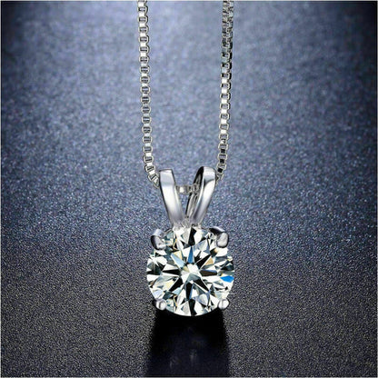 1.51Ct Round Cut Genuine Moissanite Solitaire Pendant in Solid 10k 14k 18k Gold Pendant