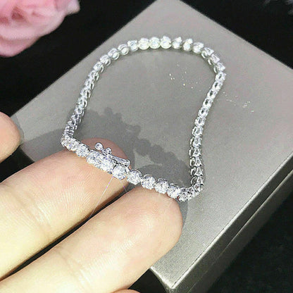 11.30Ctw Excellent Forever Real Round Moissanite Tennis Bracelet 14K White Gold