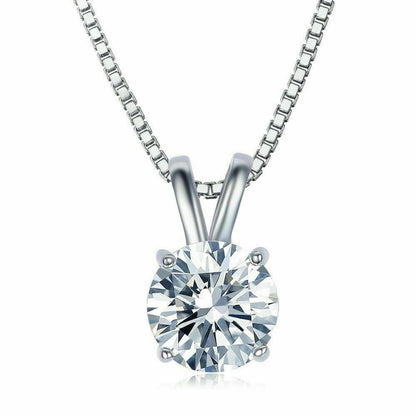 1.51Ct Round Cut Genuine Moissanite Solitaire Pendant in Solid 10k 14k 18k Gold Pendant