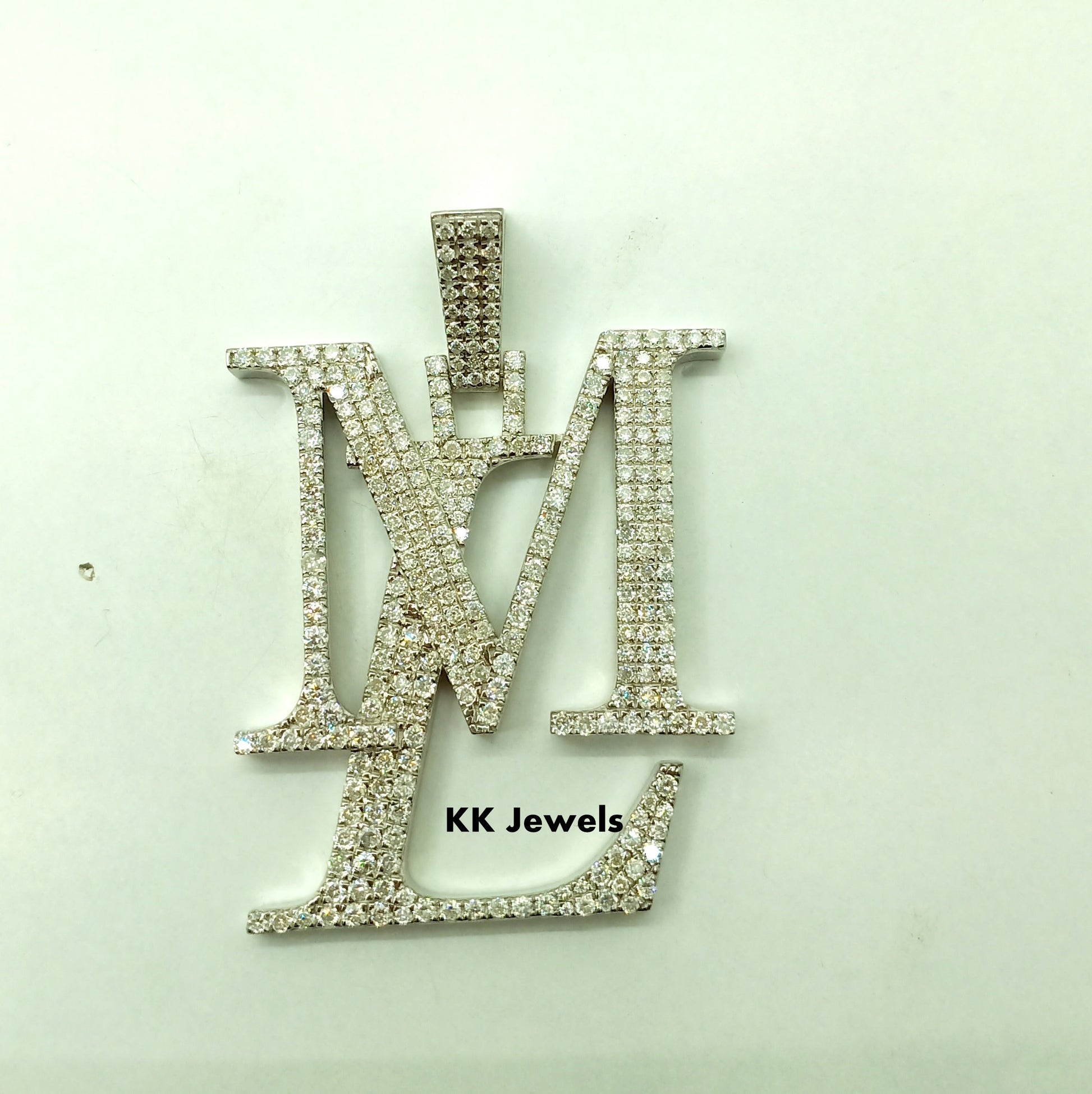 Custom Iced Out Moissanite Letter Pendant, Customized Hip Hop Moissanite Jewelry, 925 Sterling Silver Bust Down Pendant Necklace