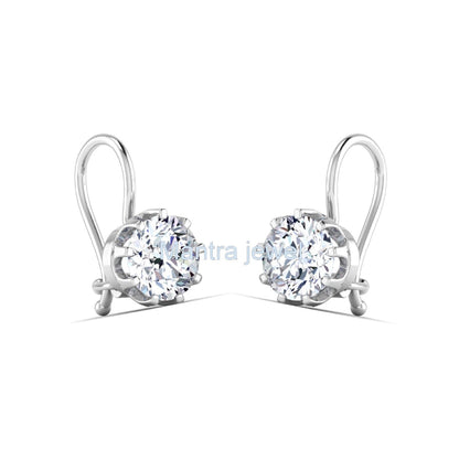 Certified 1.90 CT Moissanite Earrings for Women Girls 925 Sterling Silver Drop Earrings (VVS1, E-F) Round Moissanite Diamond Earrings