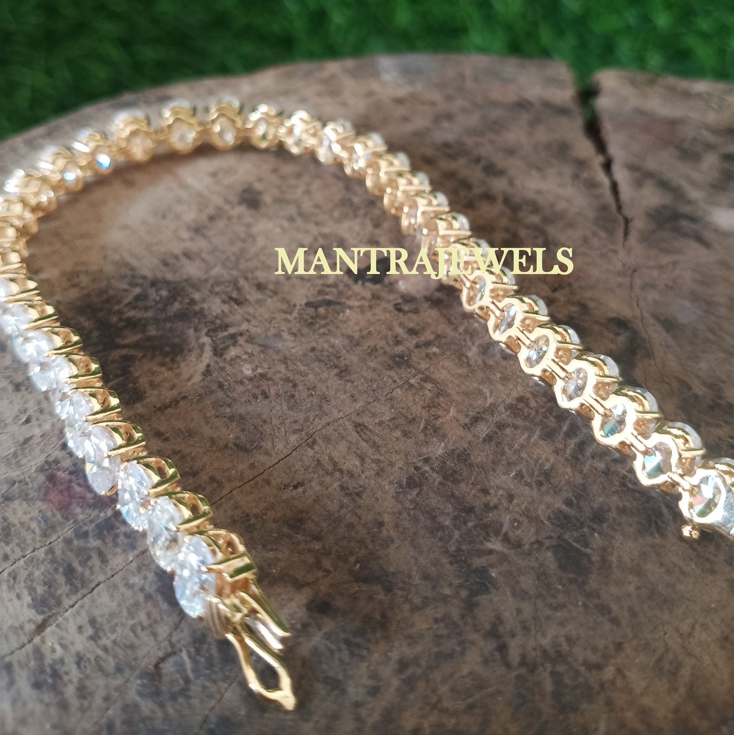 Oval Colorless Moissanite Tennis Bracelets / Moissanite Diamond Bracelet /Celebrity Style Wedding Bracelet /Solid White Gold Bridal Bracelet