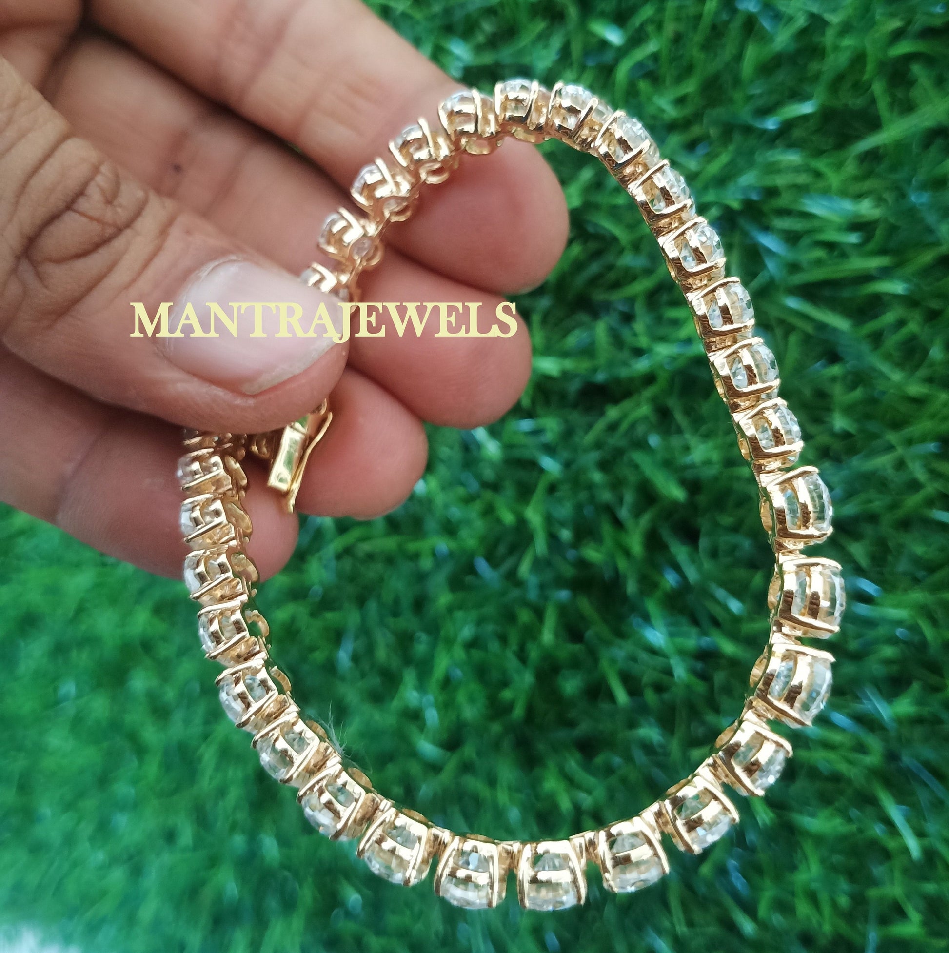 Oval Colorless Moissanite Tennis Bracelets / Moissanite Diamond Bracelet /Celebrity Style Wedding Bracelet /Solid White Gold Bridal Bracelet