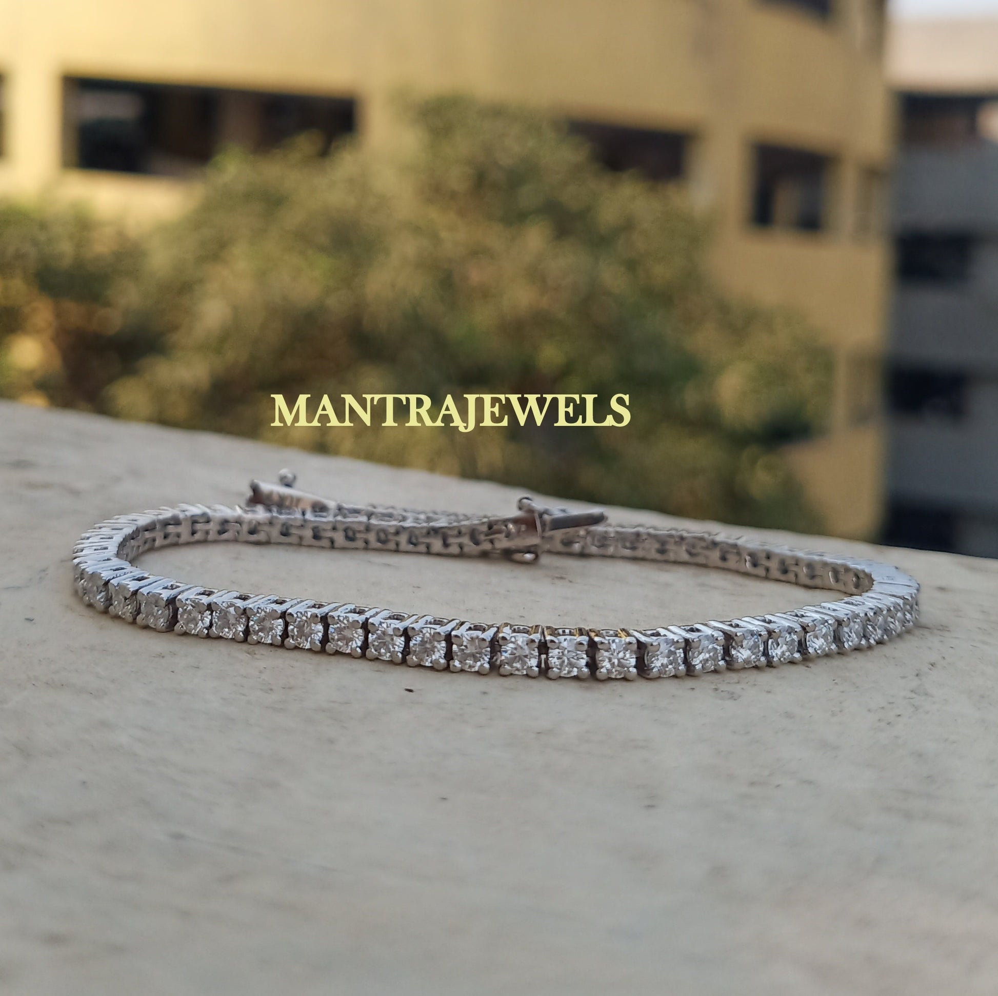 2.50mm Colorless Round Moissanite Tennis Bracelets / Diamond Wedding Eternity Bracelet / White Gold Bracelet For Women / B'day Gift For Love