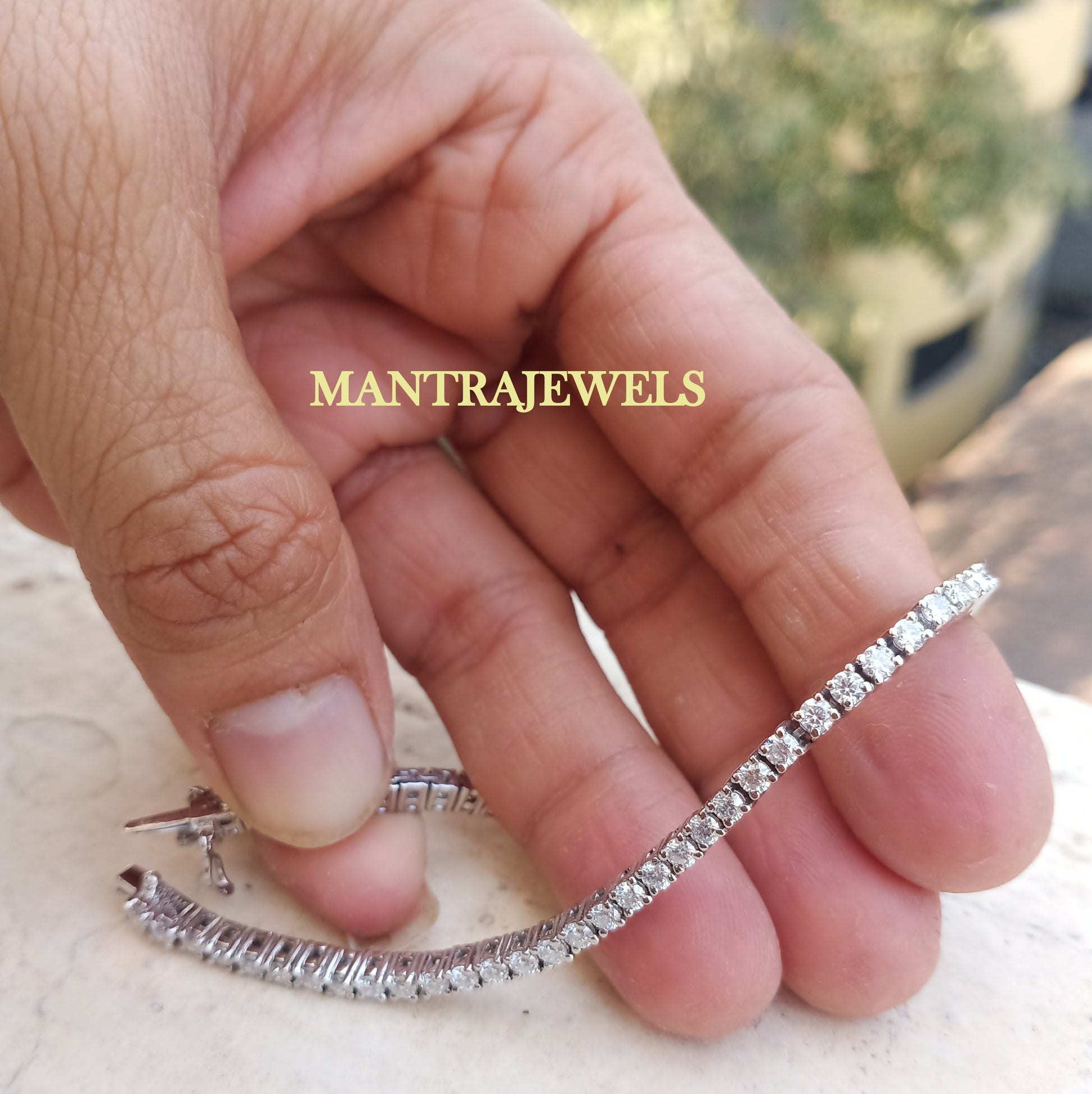 2.50mm Colorless Round Moissanite Tennis Bracelets / Diamond Wedding Eternity Bracelet / White Gold Bracelet For Women / B'day Gift For Love