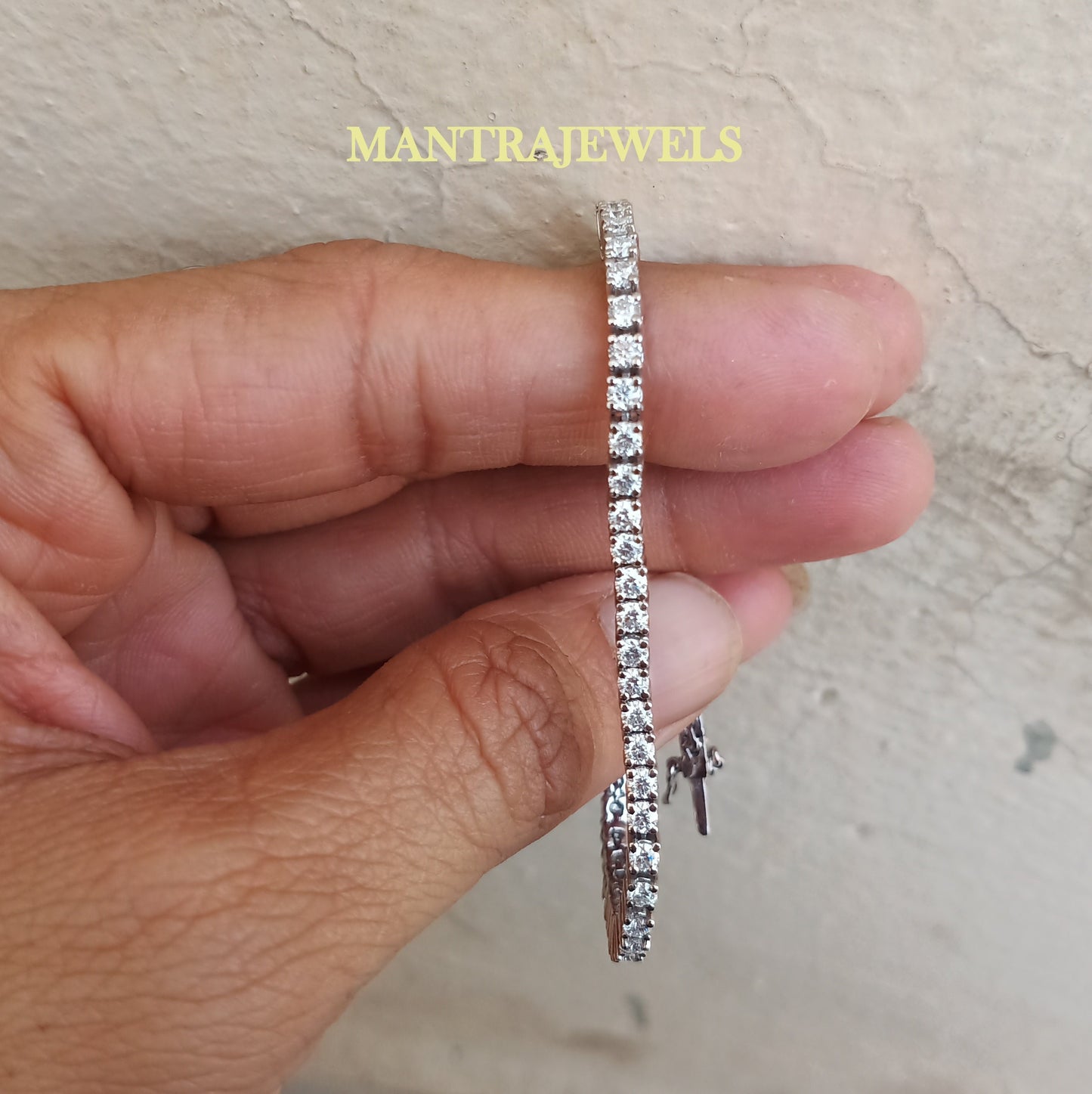 2.50mm Colorless Round Moissanite Tennis Bracelets / Diamond Wedding Eternity Bracelet / White Gold Bracelet For Women / B'day Gift For Love