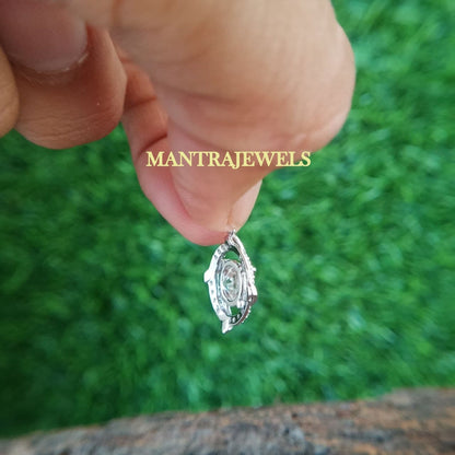 moissanite solitaire pendant, 2.40Ct Round Brilliant Cut Colorless Moissanite Halo Pendant, Wedding Pendant for Bride, White Gold Pendant