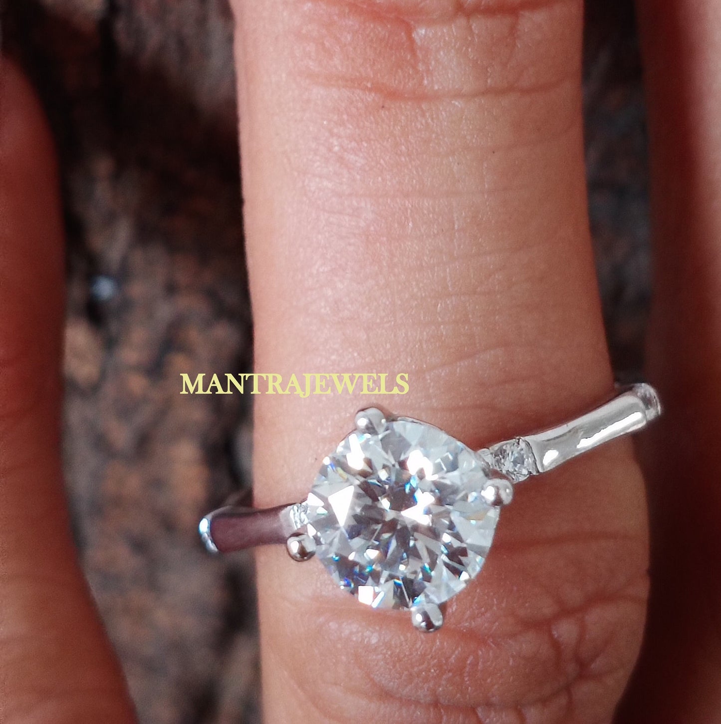 Round Cut 1.40CT Moissanite Engagement Ring, Solitaire White Gold Ring, Designer Handmade Ring ,Vintage Style Wedding Ring, Lab Diamond Ring