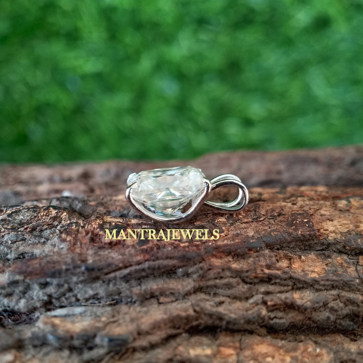 Moissanite Pendant / Moissanite Cushion Pendant Necklace / Cushion Shape Solitaire Pendant / Wedding Jewelry / Solid Gold Wedding Pendant