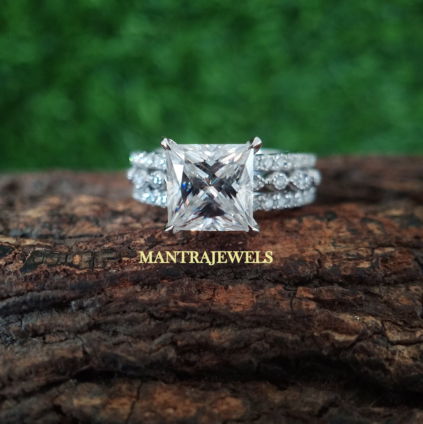 2.50 Ct Princess Cut Moissanite Engagement Ring - Princess Solitaire Wedding Ring for Bride - 14K Gold Ring Gift for Her - Minimalist Ring