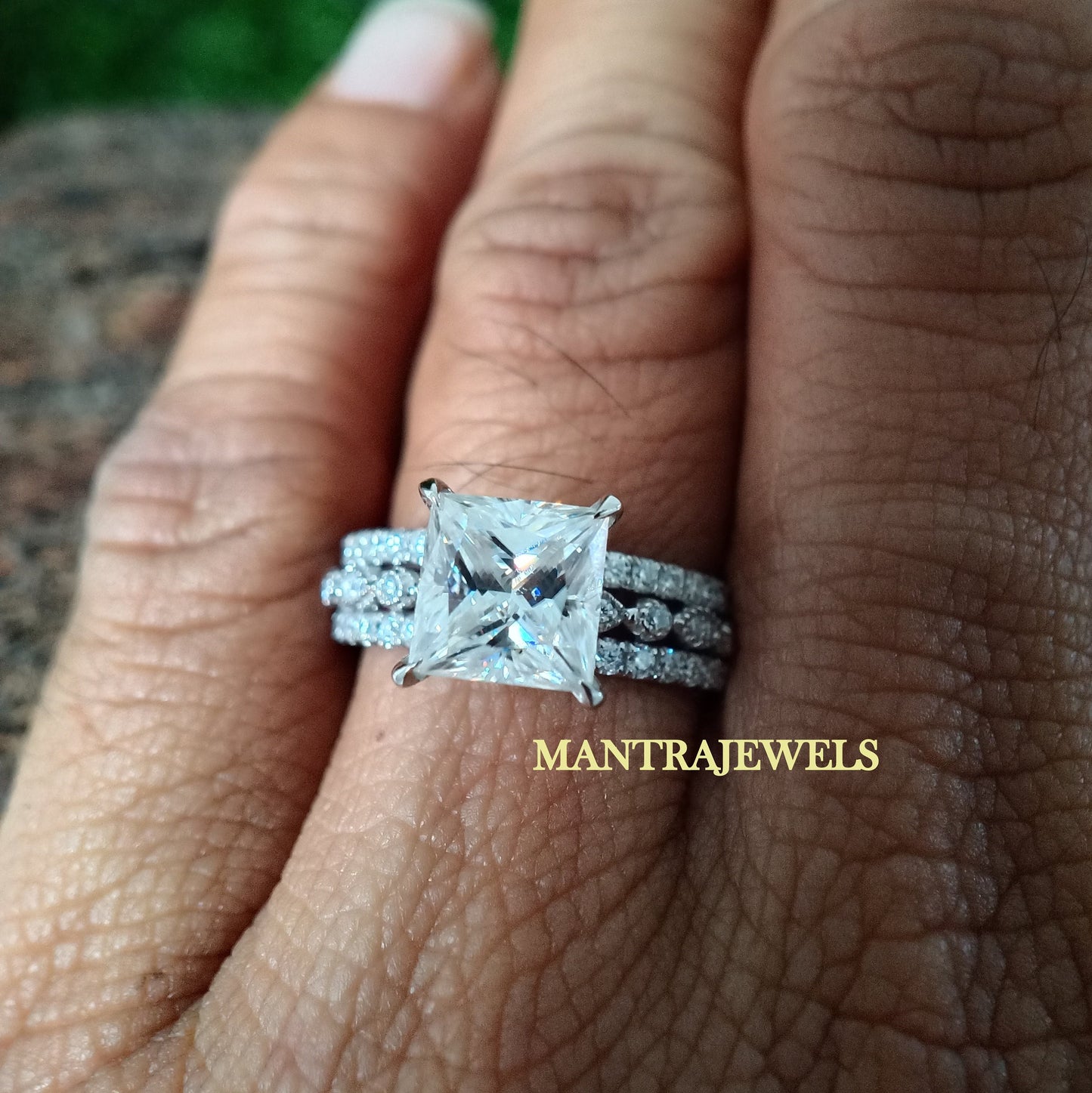 2.50 Ct Princess Cut Moissanite Engagement Ring - Princess Solitaire Wedding Ring for Bride - 14K Gold Ring Gift for Her - Minimalist Ring