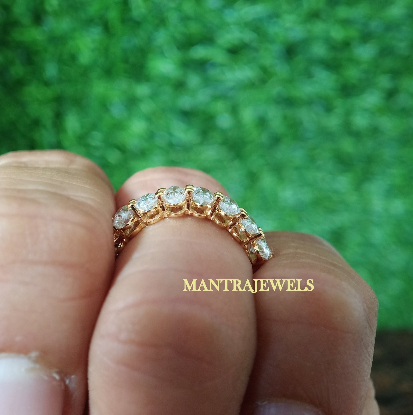 Moissanite Wedding Band, Oval Cut Half Eternity Band, Classic Oval Cut Eternity Ring, Diamond Eternity Band, Engagement Ring, Wedding Ring