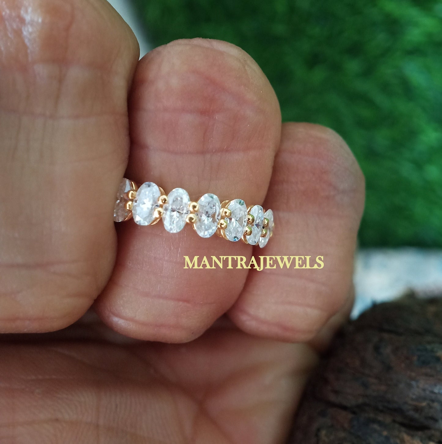 Moissanite Wedding Band, Oval Cut Half Eternity Band, Classic Oval Cut Eternity Ring, Diamond Eternity Band, Engagement Ring, Wedding Ring