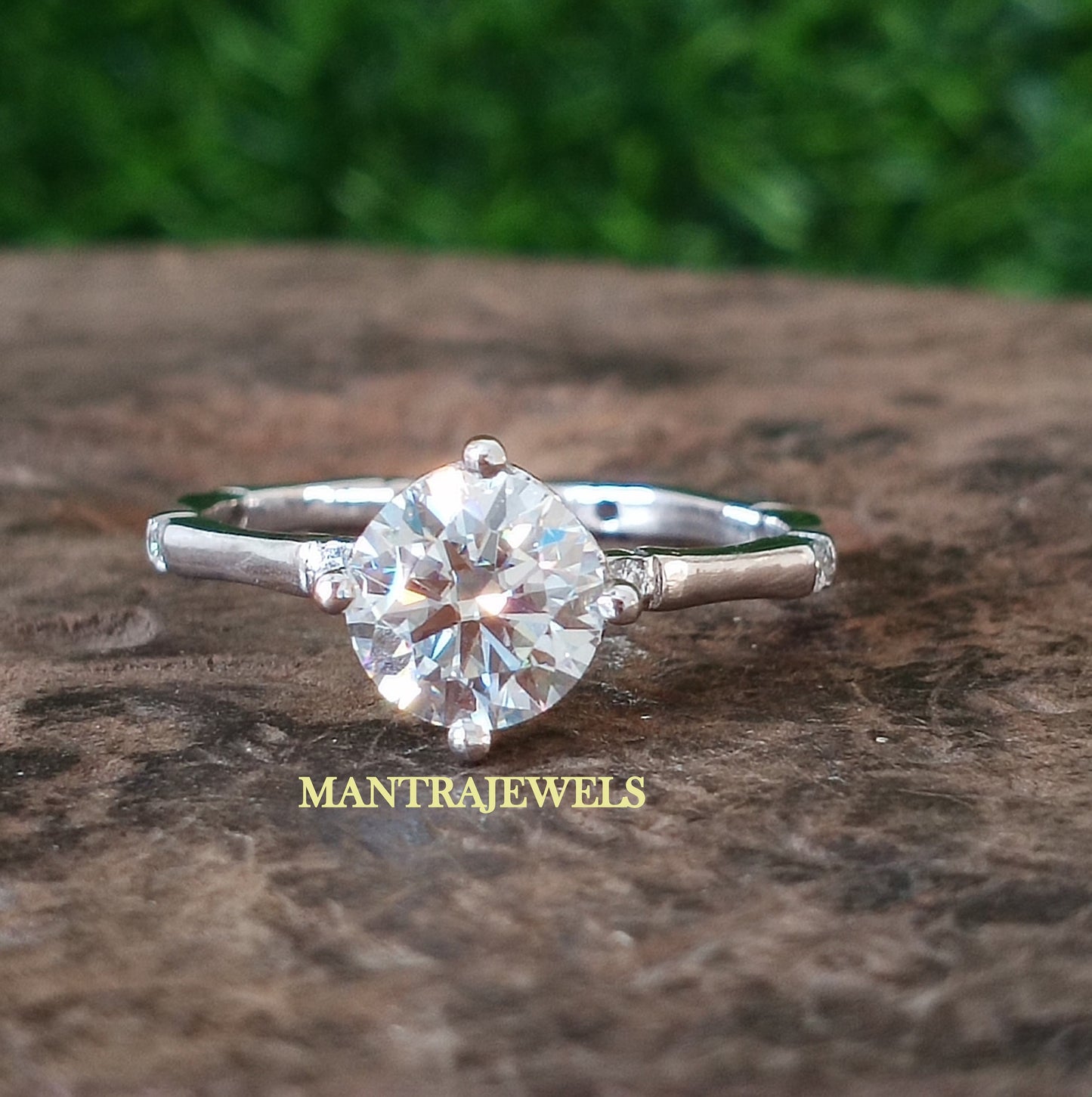 Round Cut 1.40CT Moissanite Engagement Ring, Solitaire White Gold Ring, Designer Handmade Ring ,Vintage Style Wedding Ring, Lab Diamond Ring