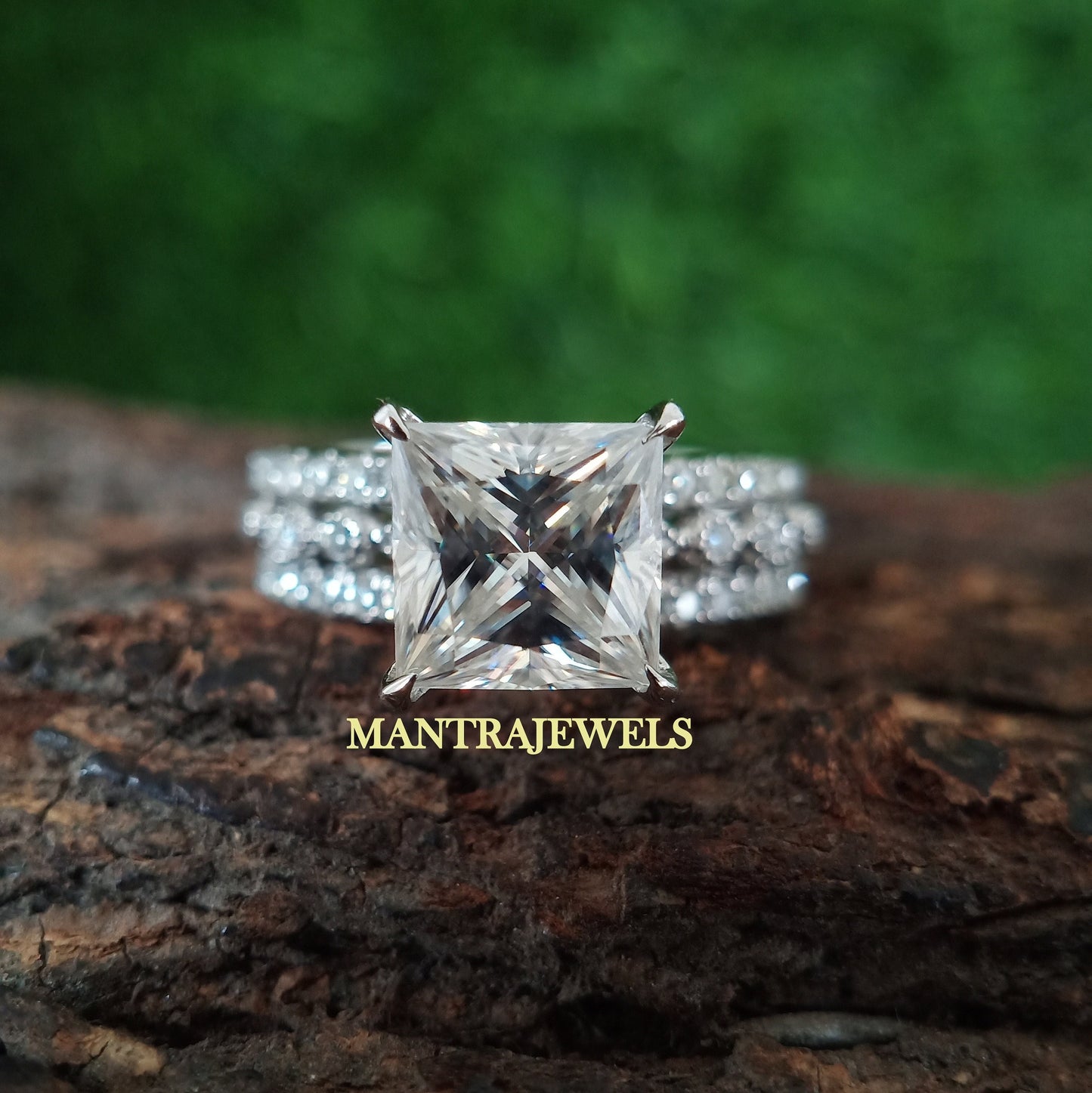 2.50 Ct Princess Cut Moissanite Engagement Ring - Princess Solitaire Wedding Ring for Bride - 14K Gold Ring Gift for Her - Minimalist Ring