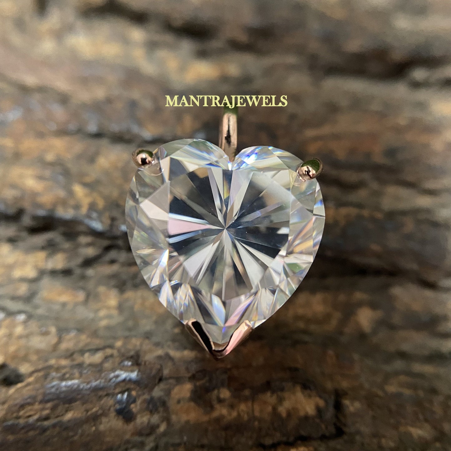 14Ct Heart Solitaire Moissanite Pendant, Handmade Wedding Pendant Jewelry for Women, Engagement Heart Moissanite Pendant Gift for Her