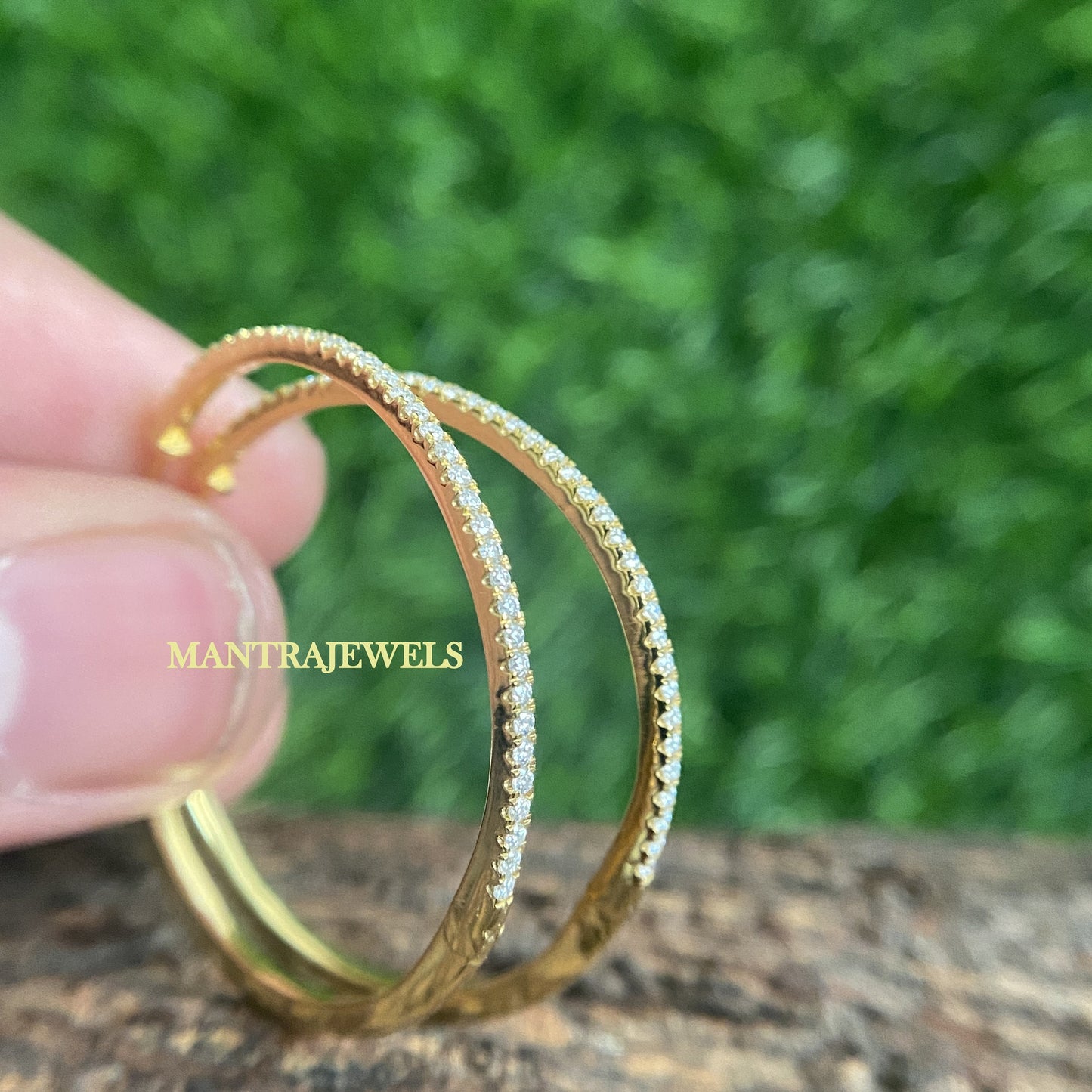 large Party Wear Round Moissanite Hoops/ Yellow Gold Moissanite Everyday Earrings For Her/ luxurious Handcrafted Jewelry For Women.