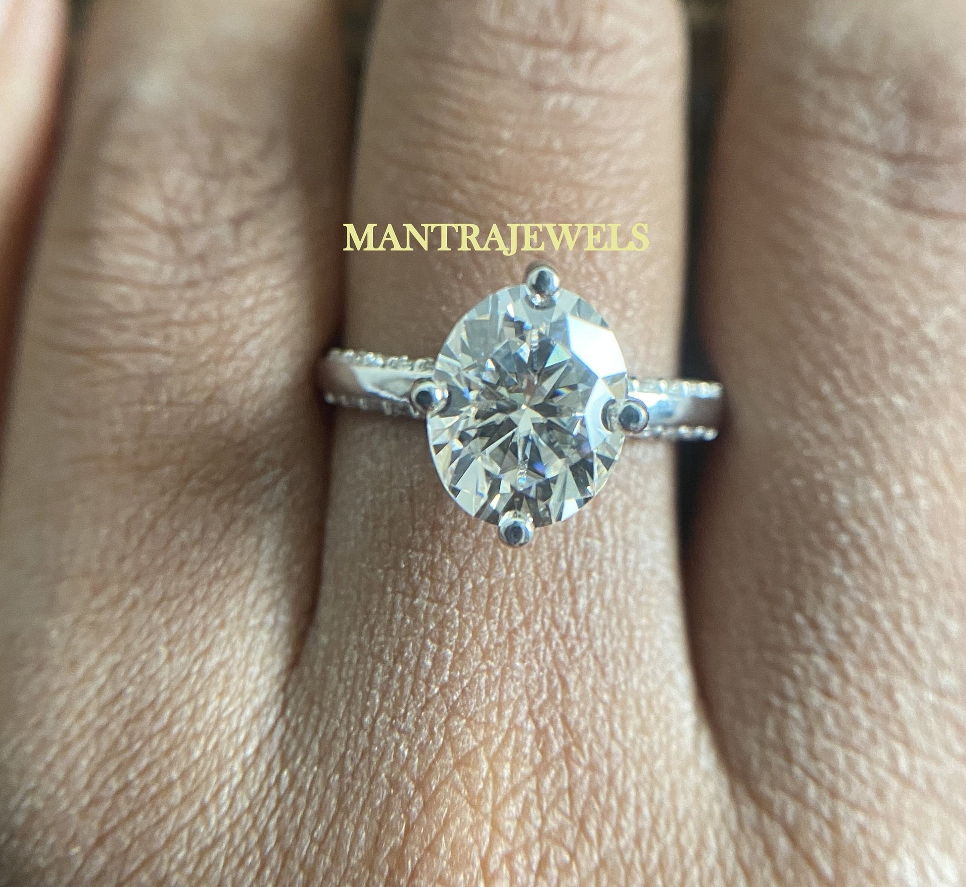 Colorless Oval Cut Moissanite Ring, Double Hidden Halo Pave Set Diamond Ring, Art Deco Dainty Handmade Ring, Women's Proposal Surprises Ring