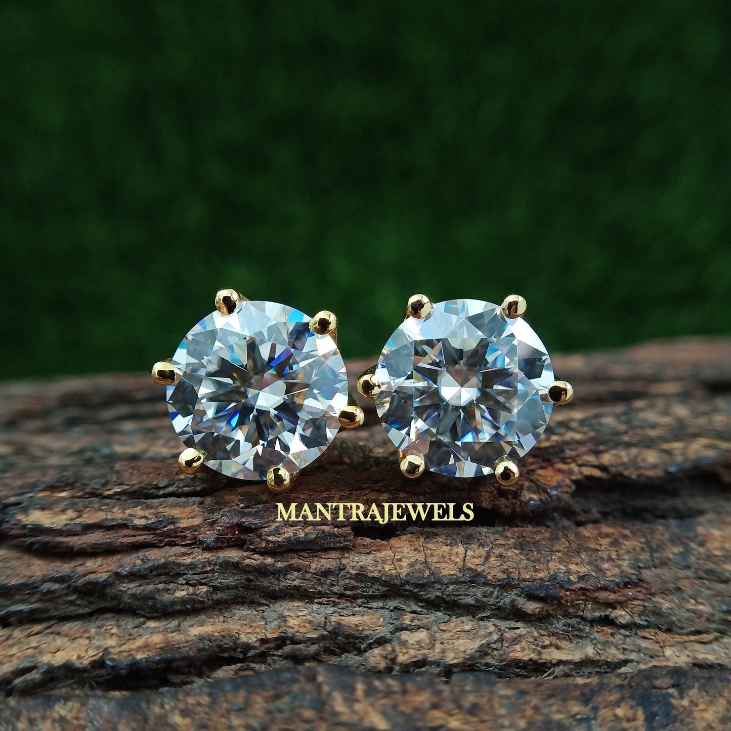 Moissanite Stud Earrings, Martini Set Round Earrings For Women, Solitaire Lovely Screw/Push Back Earring, Wedding Gift for Her.