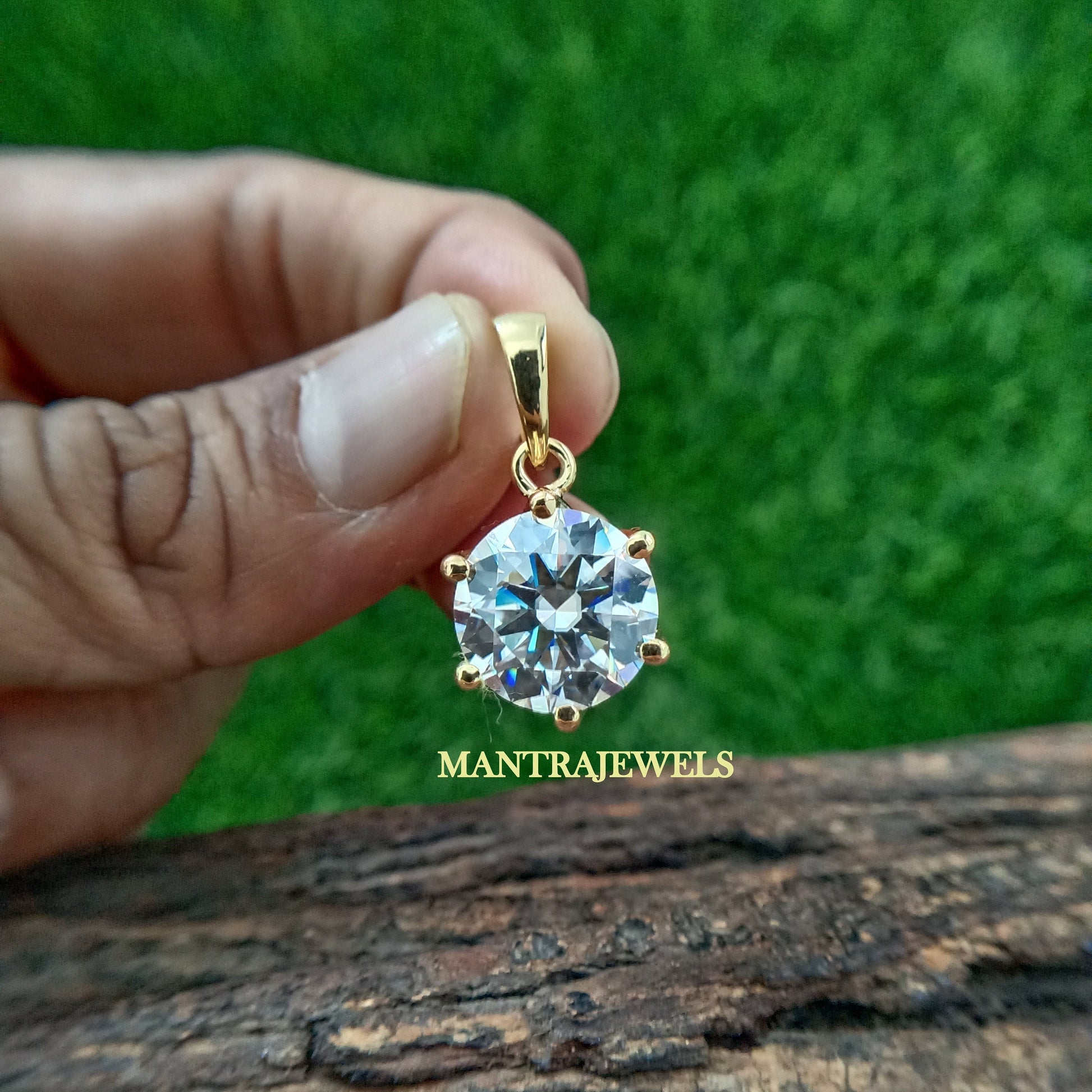 Round Cut Moissanite Pendant, Martini Set Solitaire Pendant, Single Stone Martini Setting Pendant, A Perfect Classic Pendant Gift for Her