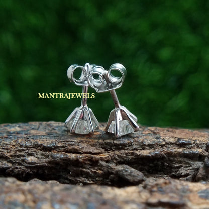 1.10 CT Star Cut Moissanite Earrings, Five Prong Moissanite White Gold Stud Earrings, Designer Small Diamond Earrings, Kids Wear Earrings.