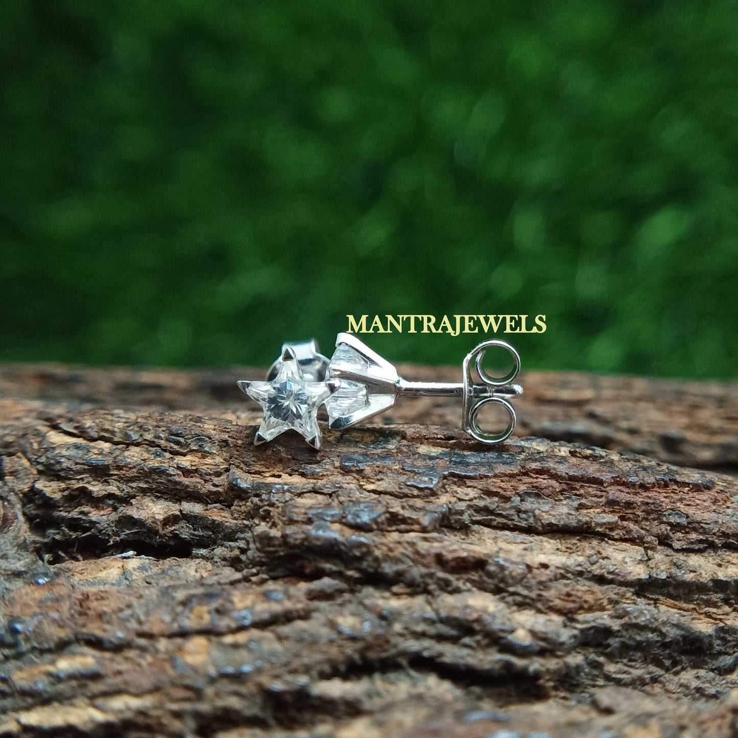 1.10 CT Star Cut Moissanite Earrings, Five Prong Moissanite White Gold Stud Earrings, Designer Small Diamond Earrings, Kids Wear Earrings.