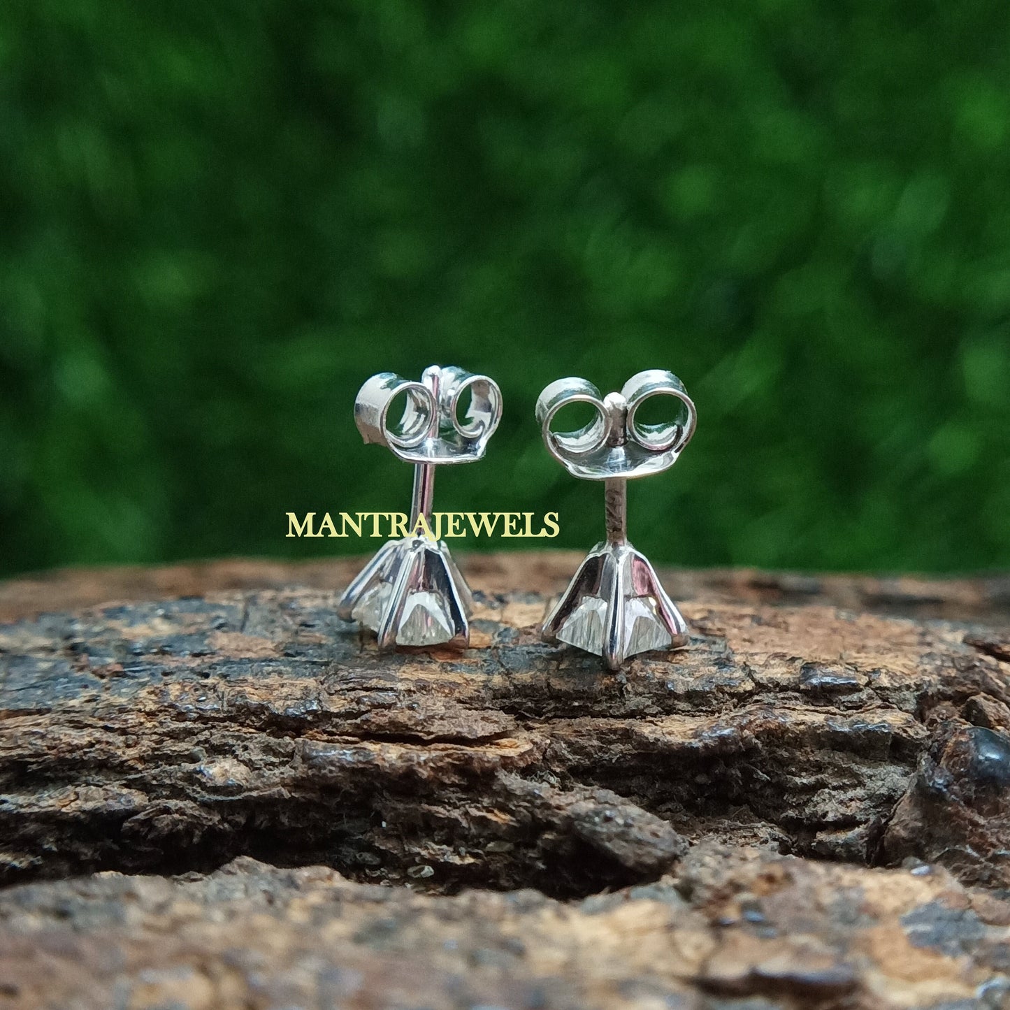 1.10 CT Star Cut Moissanite Earrings, Five Prong Moissanite White Gold Stud Earrings, Designer Small Diamond Earrings, Kids Wear Earrings.