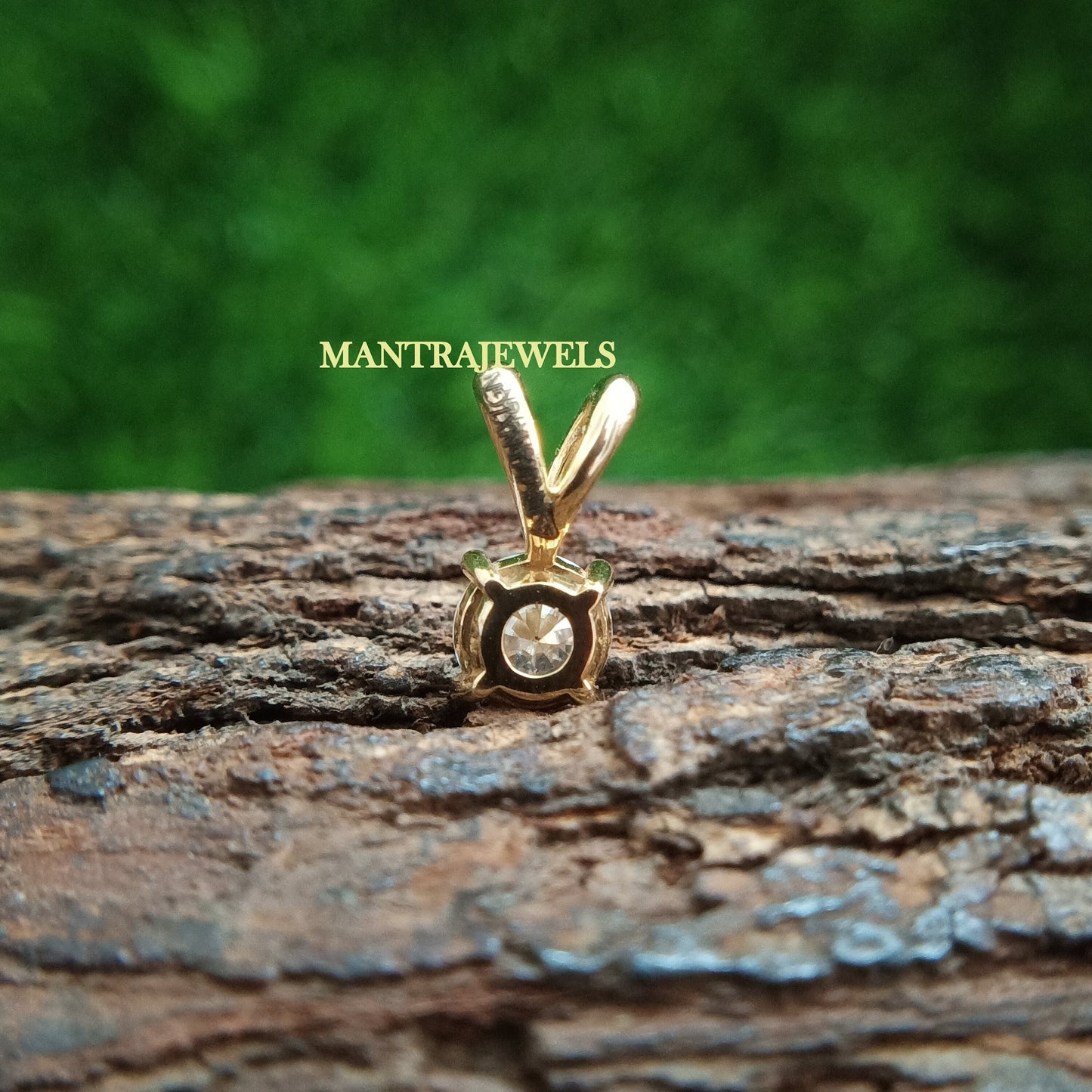 Brilliant Round Cut Moissanite Pendant, Everyday Solitaire Moissanite Women's Pendant, Bunny Ear Bale Pendant, Charm Wedding Pendant.