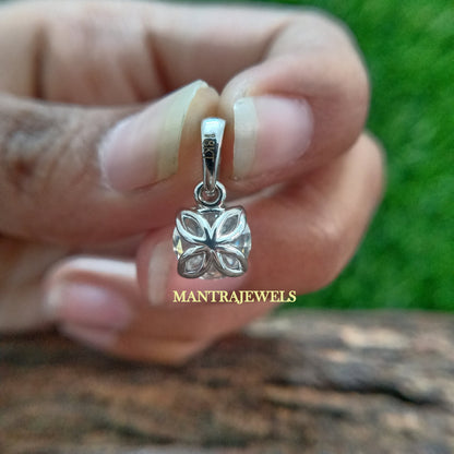 Round Brilliant Cut Colorless Moissanite Pendant, Tulip Set Custom Moissanite Wedding Gift Pendant, Solid White Gold Pendant.