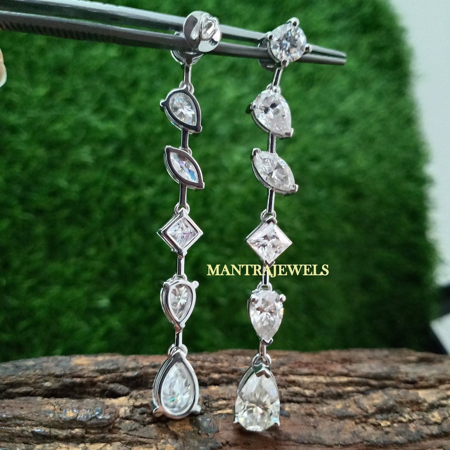 All Types Of Moissanite Diamond Earrings, Beautiful Designer Screw Back Earrings, Solid White Gold Party Wear Moissanite Earrings.