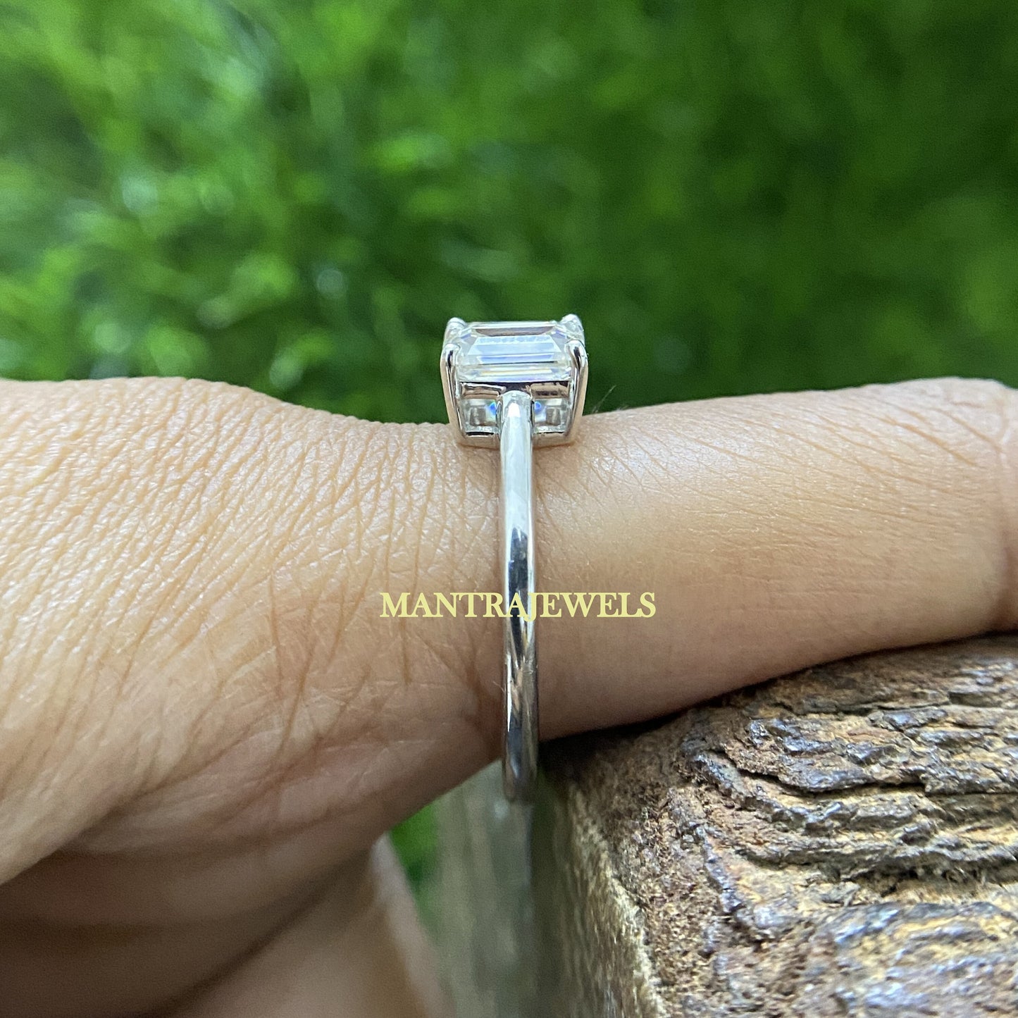 Similar Moissanite Diamond Size Ring, Emerald Cut Handmade Ring For Her, Solid Gold Engagement Ring, Designer Anniversary Gift Ring.