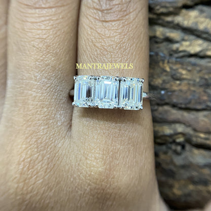 Similar Moissanite Diamond Size Ring, Emerald Cut Handmade Ring For Her, Solid Gold Engagement Ring, Designer Anniversary Gift Ring.