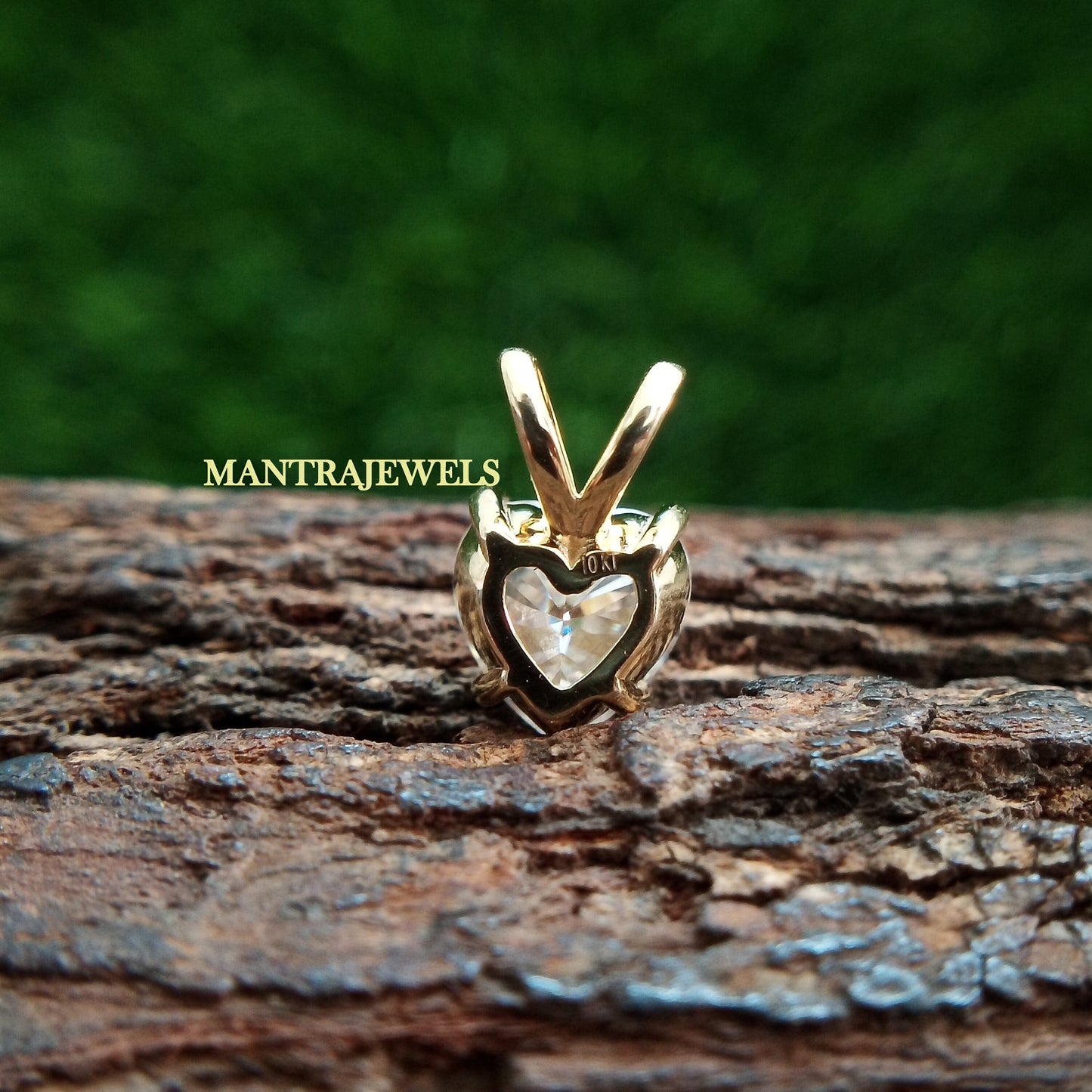 Solitaire Wedding Pendant, Heart Cut Vintage Pendant, Solid 10K/ 14K/18K Yellow Gold Pendant, Charm Anniversary Pendant For Bridal.