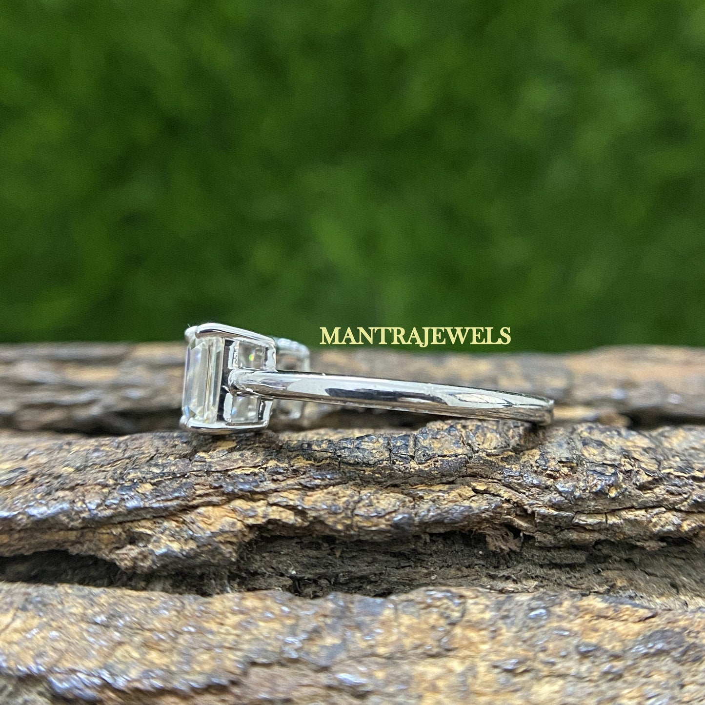 Similar Moissanite Diamond Size Ring, Emerald Cut Handmade Ring For Her, Solid Gold Engagement Ring, Designer Anniversary Gift Ring.