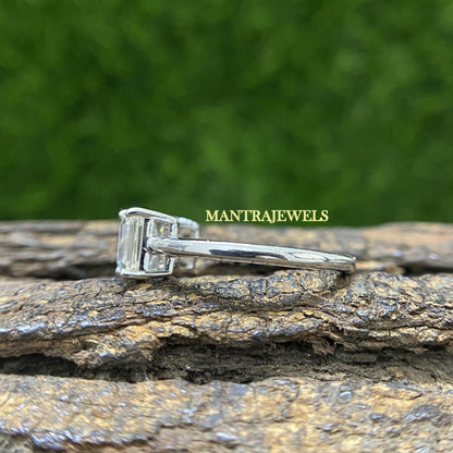 Similar Moissanite Diamond Size Ring, Emerald Cut Handmade Ring For Her, Solid Gold Engagement Ring, Designer Anniversary Gift Ring.