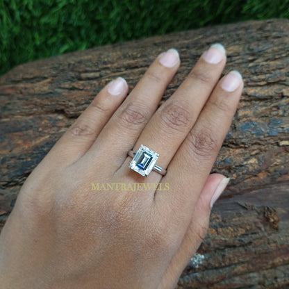 Emerald Cut Moissanite Ring 3 Ct for Women - 14K Gold Handmade Jewelry for Engagement Ring & Wedding Anniversary Gift for Her