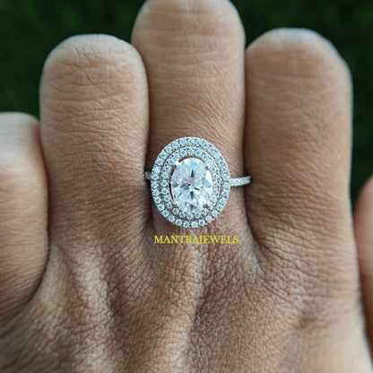 Oval Cut Moissanite Ring Solid 14K Gold Diamond Engagement Ring Handmade Jewelry & Wedding 925 Sterling Silver Ring Gift for her